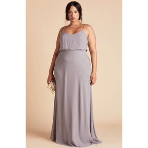 Birdy Grey Gwinnie Chiffon Dress Silver XL NWT